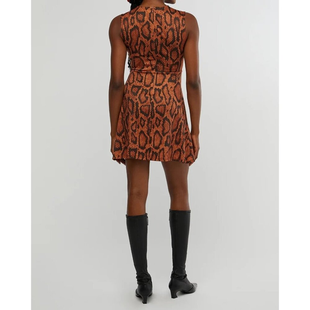 WeWoreWhat Muscle Tank Mini Dress Snake Print XS Cider A-Line Fitted Crewneck - Picture 13 of 16